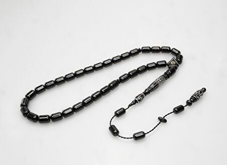 Oltu Taşı Nakkaş Oyma Kıl Testere Kesim Motif İmameli Tesbih