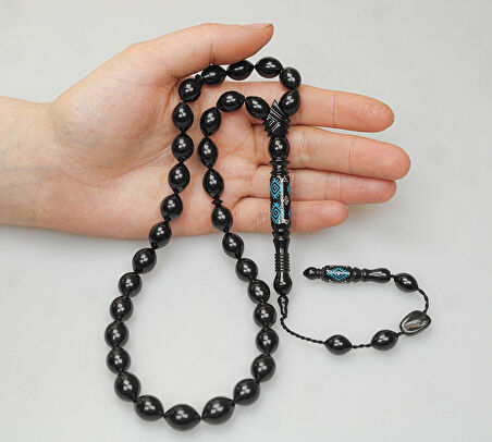 Oltu Taşı  Kilim Oyma İmame ve  Mine İşleme  Sade Tespih