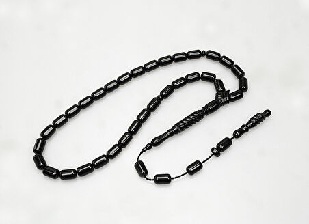 Oltu Taşı Burgu Oyma İmame  İşleme Sade Tespih