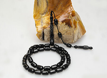 Oltu Taşı Oyma İmame  İşleme Sade Tespih