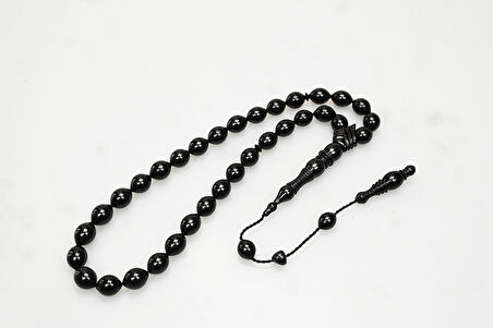 Oltu Taşı Kravatlı Şerit Çizgi İmame  Sade Tespih