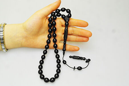 Oltu Taşı Nakkaş Oyma İmameli Sade Tespih