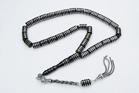 Oltu Taşı Kesme Model  Burgu Vida İşlemeli Tespih