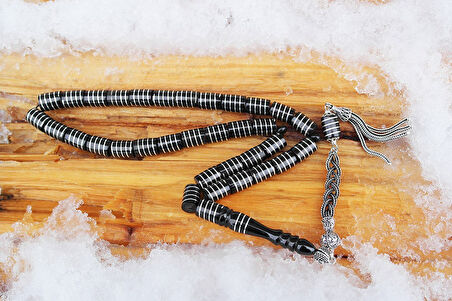 Oltu Taşı Kesme Model  Burgu Vida İşlemeli Tespih