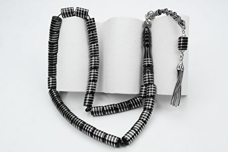 Oltu Taşı Kesme Model  Burgu Vida İşlemeli Tespih