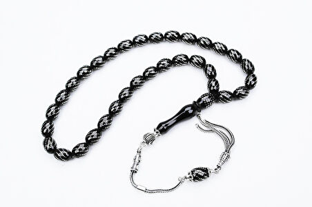 Oltu Taşı Beyzi Model Burgu  İşlemeli Tespih