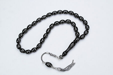 Oltu Taşı Beyzi Model Çemberli Yön İşlemeli Tespih