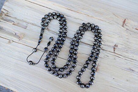 Oltu Taşı ESMAÜL HÜSNA  Arapça El İşçiliği  Namaz Tespihi