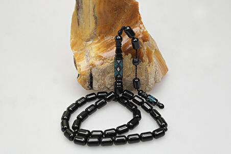 Oltu Taşı Nakkaş Kilim Desen İmameli Sade Tespih