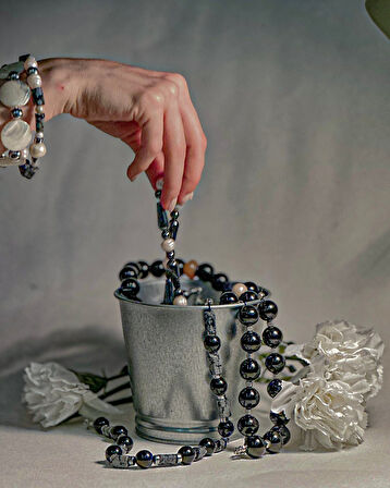 SIKMA OLTU TEK AKİKLİ KOLYE