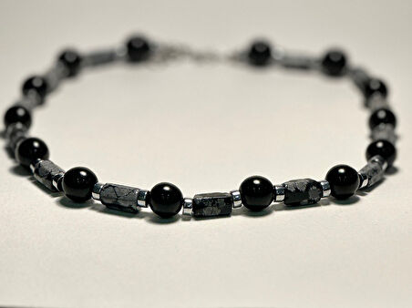 KARIŞIK SİYAH TAŞLI KOLYE