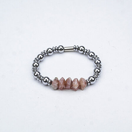 HEMATİT  TAŞI MİSİNA LASTİKLİ BİLEKLİK