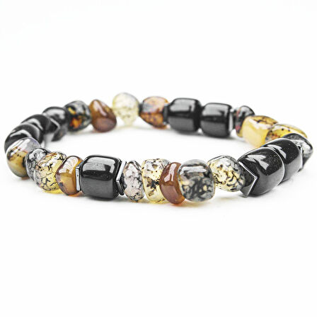 AKİK VE OLTU TAŞI  MİSİNA LASTİKLİ BİLEKLİK