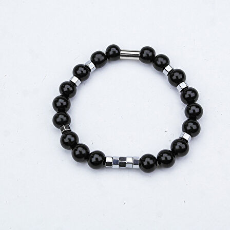 Oltu Taşı Hematit Lastikli Bileklik