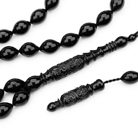 Oltu Taşı Beyzi Kesim  İmame  Nakkaş Oyma Tespih