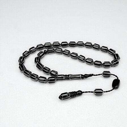 Oltu Taşı Tıraşlı Kesme Karpuz Işlemeli Tespih