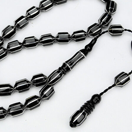 Oltu Taşı Tıraşlı Kesme Karpuz Işlemeli Tespih