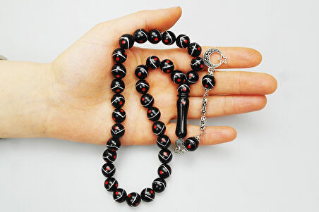 Tek Zikzak Kırmızı İşleme Tespih