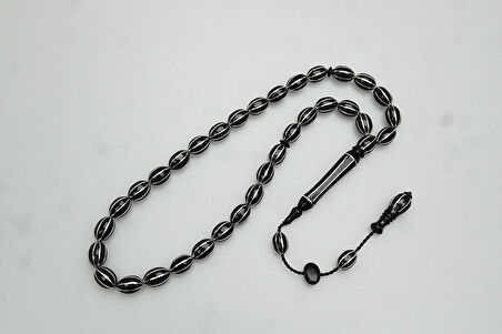 Oltu Taşı Sekizli İpten İpe Karpuz Dilimi Tespih