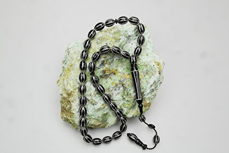 Oltu Taşı Sekizli İpten İpe Karpuz Dilimi Tespih