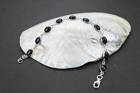 925 Ayar Gümüş Oniks Taşlı Bileklik