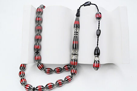 Arpa Model Oltu Taşı Onlu Karpuz İşlemeli Tespih