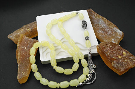 Kapsül Kesim Gümüş Püskül  Damla Kehribar Tespih