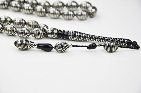 Nokta-i Süveyda Gümüş İşleme Badem Kesim Oltu Taşı Tespih