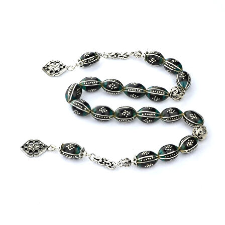 Beyzi Kesim Galalith ve Oltu Taşı Karpuz Baklava İşleme Zaza Tespih