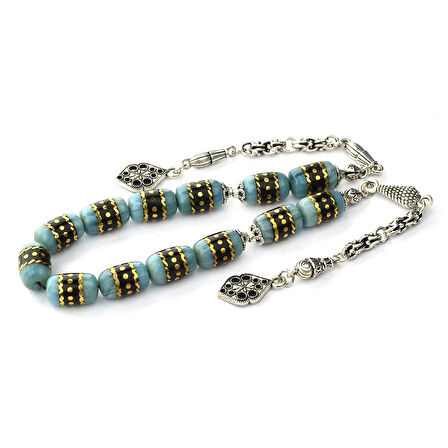 Oltu Taşı ve Galalith Gümüş İşleme Kapsül Kesim Zaza Tespih