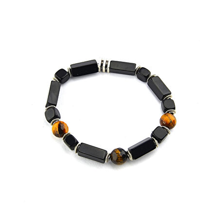 3'lü Kaplan Gözü ve Oltu Sıkma Bileklik