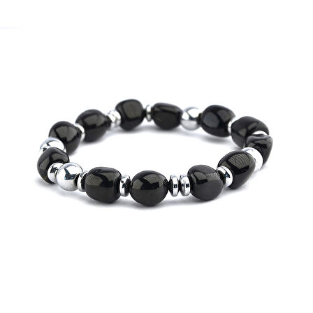 Hematit ve Oltu Taşı Bileklik