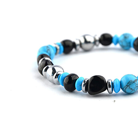 Hematit Firuze ve Oltu Taşı Bileklik