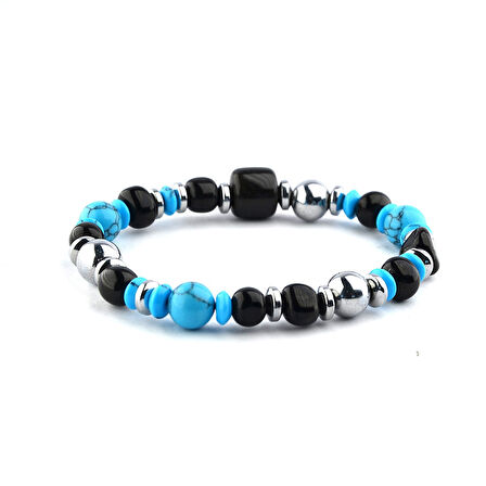 Hematit Firuze ve Oltu Taşı Bileklik