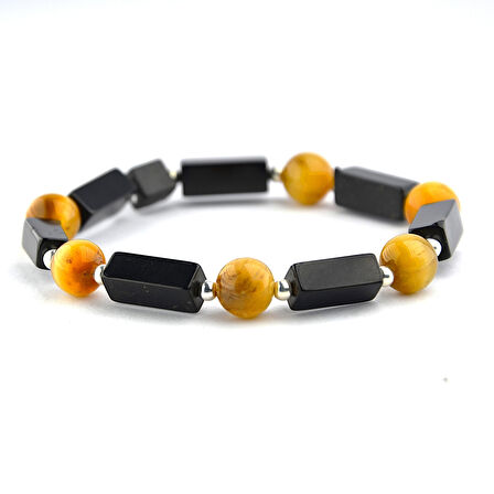 Hematit ve Kesme Oltu Taşı Bileklik