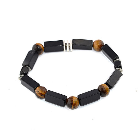 5'li Kaplan Gözü ve Oltu Taşı Bileklik