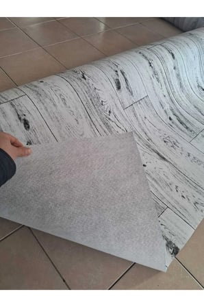 PARKE DESENLİ 50 cm x 200 cm KEÇELİ MUŞAMBA Pvc Beyaz Zemin Döşemesi Soba Altı