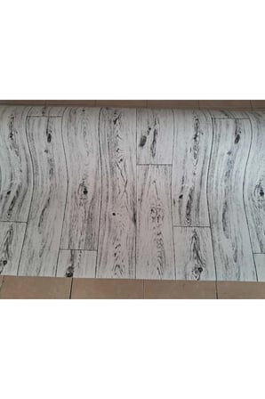 PARKE DESENLİ 50 cm x 250 cm KEÇELİ MUŞAMBA Pvc beyaz Zemin Döşemesi Soba Altı