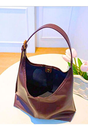 LUNA Kadın Bordo Omuz Çantası Yumuşak Iç Ve Dış Dokulu Kaliteli Işçilik