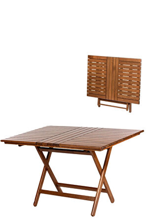 Ahşap Bahçe Balkon Mutfak Masası -kaş Katlanabilir 80x140