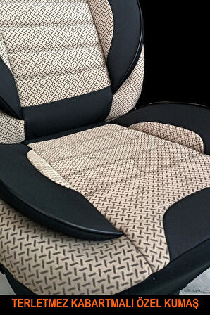 Daewoo Kalos UYUMLU TAM SET BEJ Oto Koltuk Kılıfı 5 Koltuk Ön Arka Tam Set Terletmez