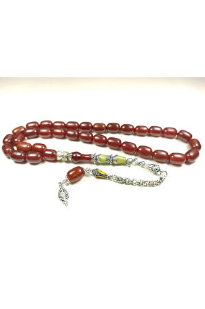 925 Ayar Gümüş Nakkaşlı Rengin Zirvesi Sıkma Kehribar  Sertifikalı 5104