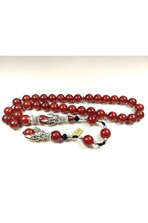 Zeyn Usta İmzalı İmame Hitame Pençe Motifli Bronz Nakkaş Sıkma Kehribar Sertifikalı 5157