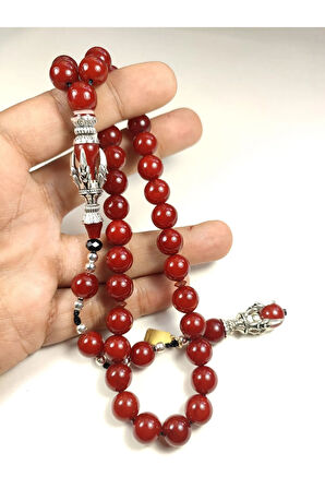 Zeyn Usta İmzalı İmame Hitame Pençe Motifli Bronz Nakkaş Sıkma Kehribar Sertifikalı 5157