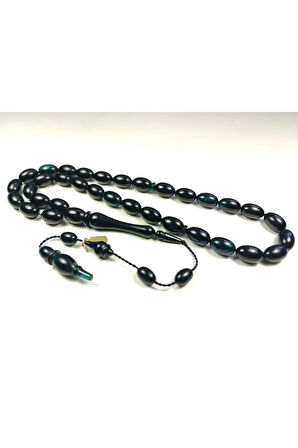 Mehmet Mercan Usta Eseri İmzalı İnci Siyahı Sıkma Kehribar Sertifikalı 5137