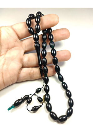 Mehmet Mercan Usta Eseri İmzalı İnci Siyahı Sıkma Kehribar Sertifikalı 5137