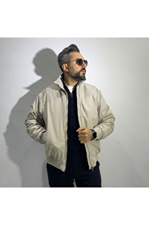 Oversize Fermuarlı Erkek Bomber Mont