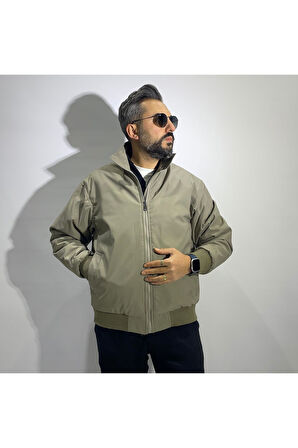 Oversize Fermuarlı Erkek Bomber Mont