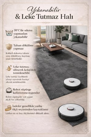 Kaymaz Tabanlı Kesme  Salon Koridor Mutfak Yatak Odası Halısı 3001 KAHVERENGİ