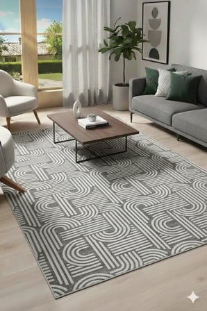 Kaymaz Tabanlı Kesme  Salon Koridor Mutfak Yatak Odası Halısı 3012 GRİ